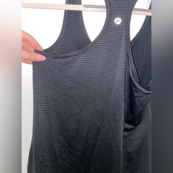 90 Degree by Reflex Black striped workout tank top - Picture 2 of 5